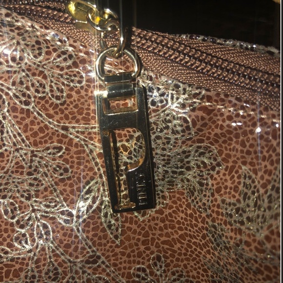 VINTAGE Pinky Leather Floral Hobo Ring Bag. - Picture 7 of 13